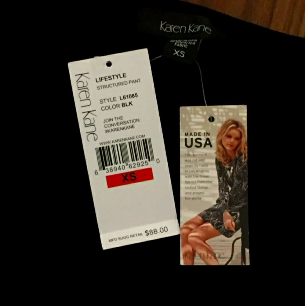 Karen Kane Womens Black Knit Flat Front Pants